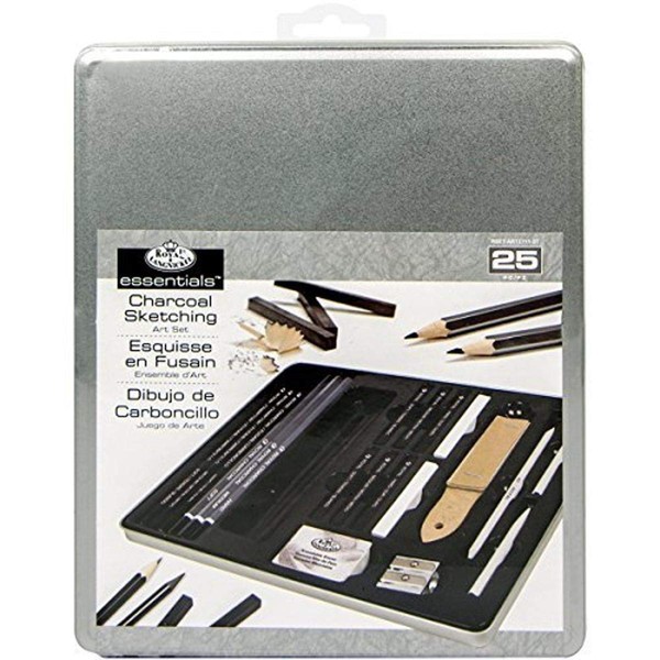 Royal & Langnickel Essentials(TM) Medium Charcoal Art Set W/Tin