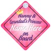 Nanny and Grandad's Princess 018 On Board Car Sign New
