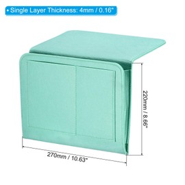 PATIKIL 11in Bedside Caddy, Bed Caddy Bedside Organizer Hanging 5 Pocket Soft Felt Bed Pockets Bedside Storage Organizer Remote Control Holder for Bedroom Phones Glasses, Green