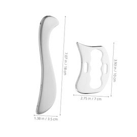 Healeved Muscle Massagers Tool Gua Sha Therapy Tool Set 2-piece Stainless Steel Muscle Care Tool for Full Body Chiropractor Tools Blood Circulation Enhancer