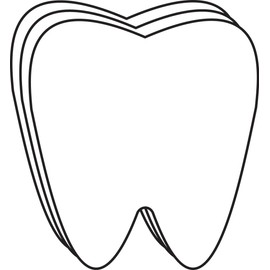 Tooth Large Single Color Creative Cut-Outs, 5.5" x 5.5", 31 Teeth to a Package