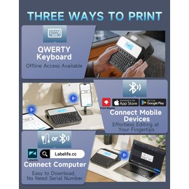 Vixic Label Maker, D480BT Advanced Label Maker Machine with-Tape, Bluetooth Rechargeable Label-Maker with Keyboard & Backlight Screen, Create Via Waterproof Label Up to 3/4 Inch for Organization