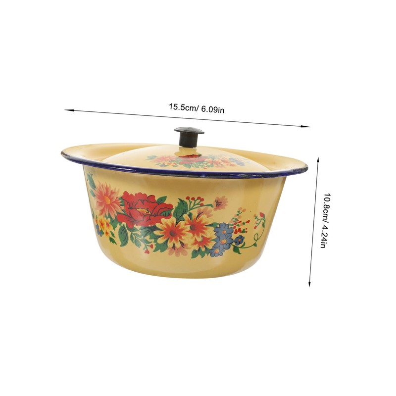 Zerodeko Retro Enamel Bowl Vintage Kitchen Basin Household Enamelware with