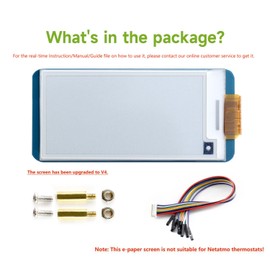 LUCKFOX 2.13 inch E-Paper with PCB(V4), Waveshare 250 x 122 Pixel Screen, Support Local Refresh, Low Power Consumption, Wide Viewing Angle, for Raspberry Pi/Jetson Nano/STM32, for Electronic Shelf