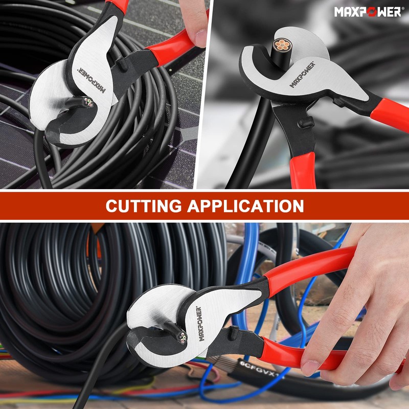 MAXPOWER Cable Cutters Set, 10-inch and 14 in-ch Heavy Duty