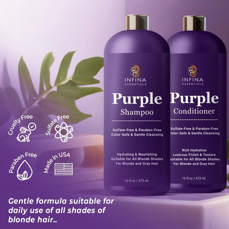 Juego De Champú Y Acondicionador Morado, Sin Sulfatos