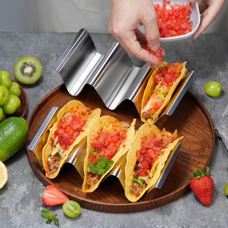 Taco Holder Stand, 6 Packs Stainless Steel Taco Rack Truck