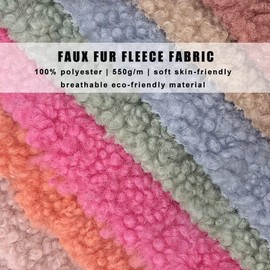 NIANTONG Faux Fur Fabric Sherpa Fleece Fabric Sold by the Metre Plain Soft Faux Sheepskin Decorative Fabric 150 x 100 cm for Clothes, Toys, Sofa Cover, Appeal, DIY Crafts (Colour: Black)