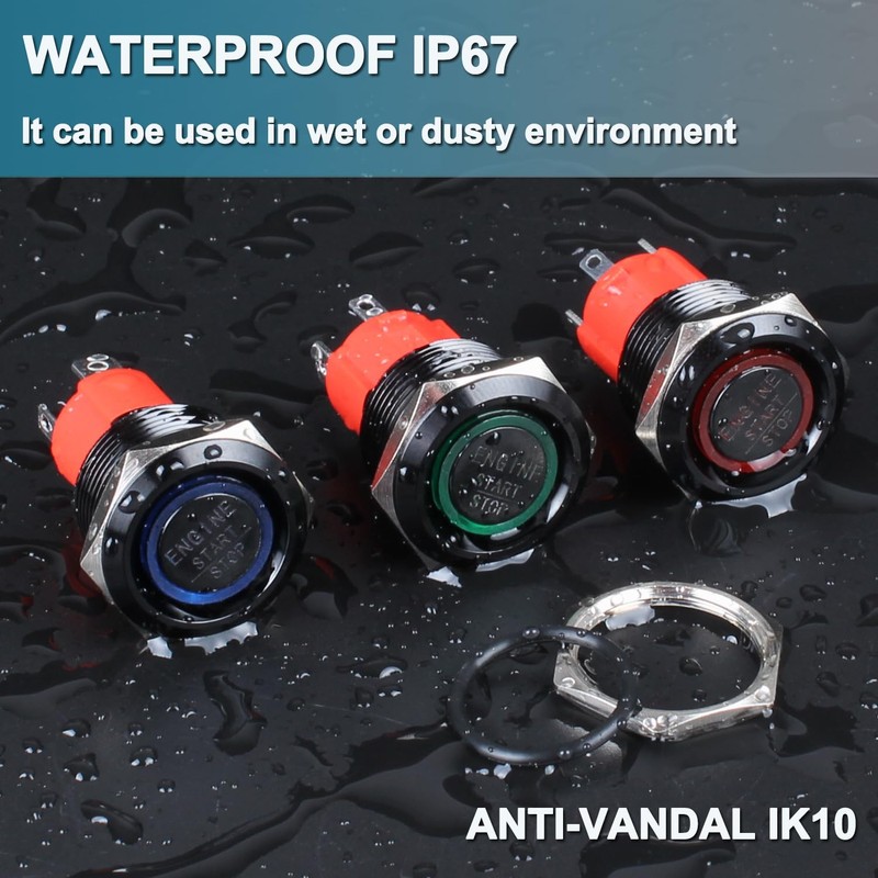 DMWD Push Car Engine Push Button Switch Start Ignition Switch