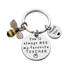 Thank You Teacher Gift Keychain for Tutor Mentor Supervisor Teacher Graduation Gifts from Students End of School Year Gifts for Teacher Retirement Birthday Christmas Xmas Gift
