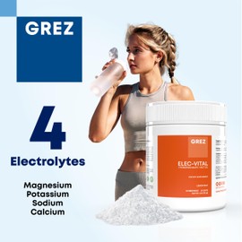 GREZ ELEC-Vital Electrolytes Powder No Sugar - Hydration Powder, Keto Electrolytes No Sugar - Complete Mineral Support, Sodium, Potassium, Magnesium, Zinc - - 30 Servings