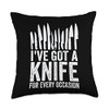 Knife Collector Knives Collecting Throw Pillow