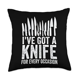 Knife Collector Knives Collecting Throw Pillow