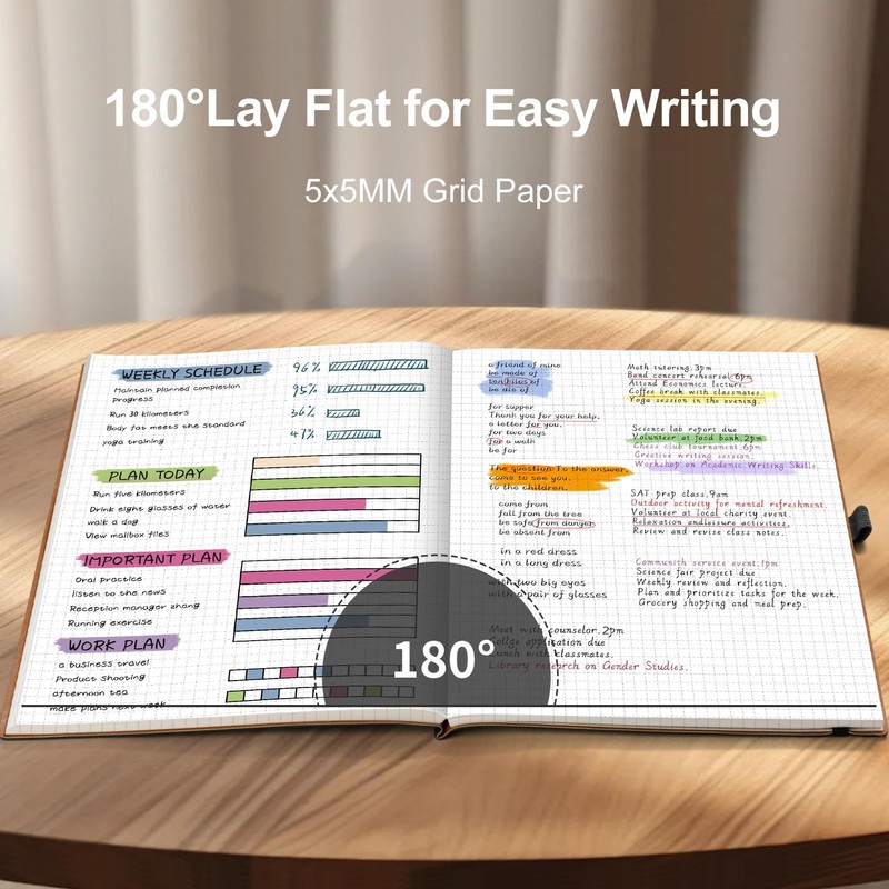 AHGXG Graph Paper Notebook - Grid Notebook Journal, 120 GSM