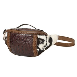 American Darling Sling Crocodile Embossed Hair-On Genuine Leather Western Women Bag Handbag Purse |Sling | Fanny Pack for