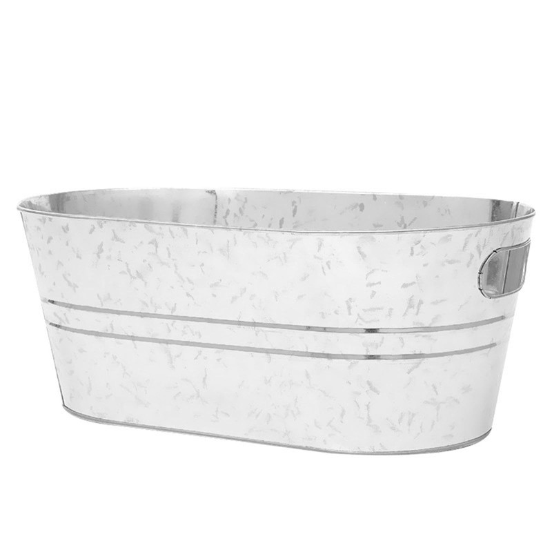 Perfeclan Galvanised Bucket, Classic Oval Ice Bucket, Large Galvanized Oval
