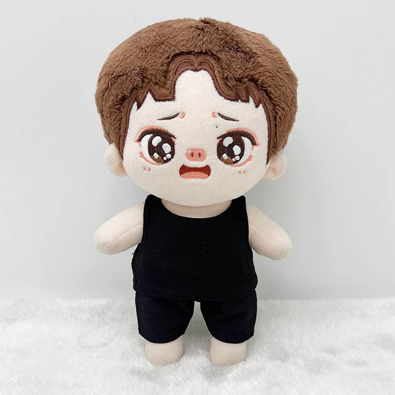 niannyyhouse 10cm Plush Doll Clothes Solid Color Vest Sleeveless T-Shirt