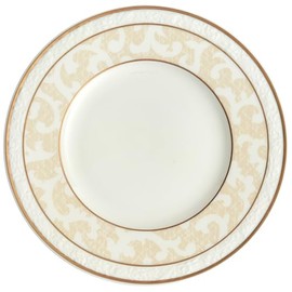 Villeroy und Boch - Ivoire Brotteller, kleiner Speiseteller mit Goldrändern und Ornamenten aus Premium Bone Porzellan, spülmaschinenfest, 180 mm