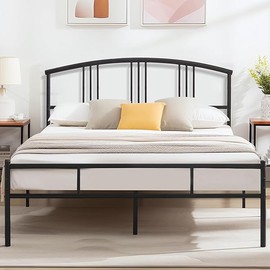 VECELO 14 inch Queen Bed Frame Metal Platform Mattress Foundation with headboard Footboard Steel Slat Support/No Box Spring Needed/Easy Assembly