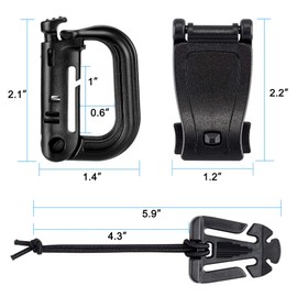 BOOSTEADY Kit of 30 Attachments for Molle Bag Tactical Backpack Vest Belt,D-Ring Grimloc Locking Gear Clip, Web Dominator Elastic Strings, Strap Management Tool Buckle