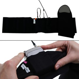 URSA Waist Strap - Ultra Slim, Breathable & Stretchy Microphone Transmitter Straps. Compatible with Most Transmitter/Receivers (Black, Small Waist - Big Pouch)