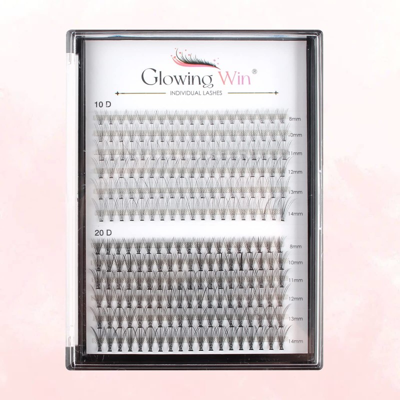 Glowingwin Individual Lashes Cluster Lashes Natural Look False Eyelashes Individual