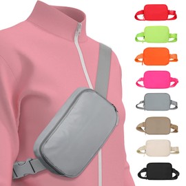 LLYWCM Fanny Packs for Women - Belt Bag for Women - Fanny Pack Crossbody Bags - Grey Fanny Pack with Adjustable Strap, Fashion Cross Body Fanny Pack for Running Workout Hiking Travel