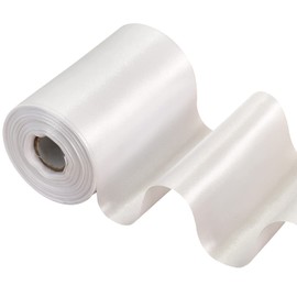 TONIFUL 4 Inch Wide White Solid Satin Ribbon 22yd Fabric Large Ribbon for Wedding Car Cutting Ceremony Grand Opening Chair Sashes Table Bows Floral Sewing Craft Gift Wrapping Party Decoration