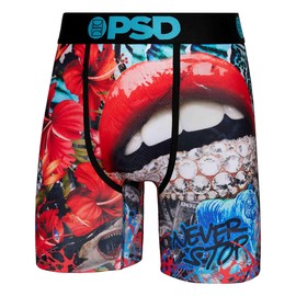 PSD Men's Boxer Briefs - Pretty Busy, 7 Inch Inseam, Moisture-Wicking, 4-Way Stretch, Boxer Briefs for Men, Large