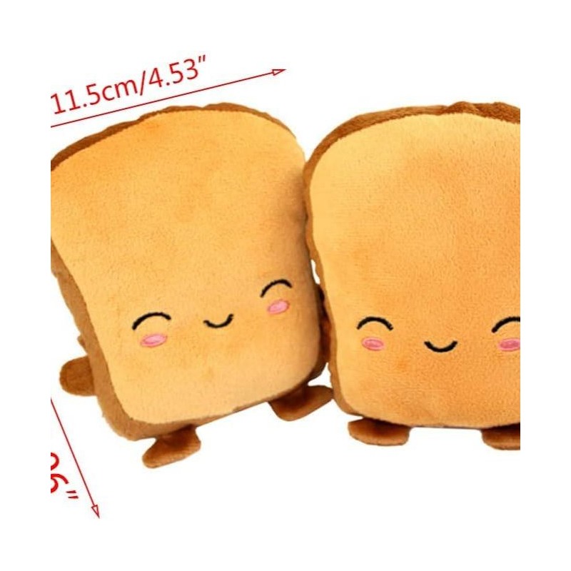 Womens Cute Toast Bread Embroidery Face Hand Warmer Winter USB