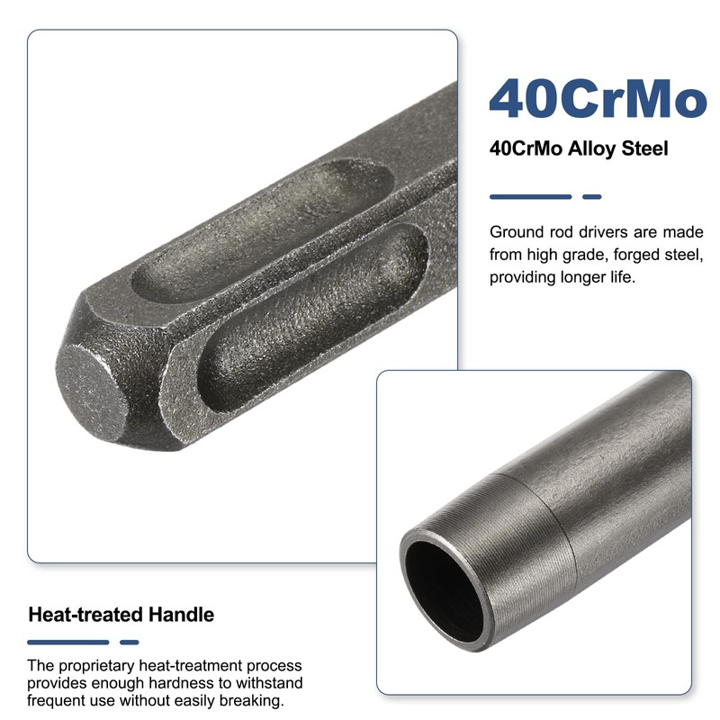 sourcing map 2pcs SDS Max Ground Rod Driver 23/64" for