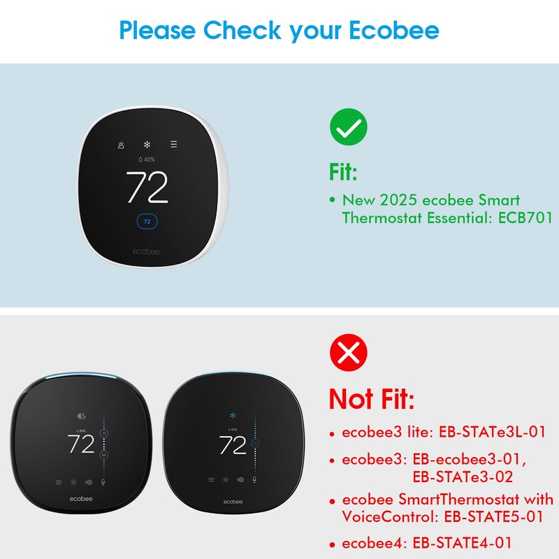 CaseBot Wall Plate for New 2025 ecobee Smart Thermostat Essential