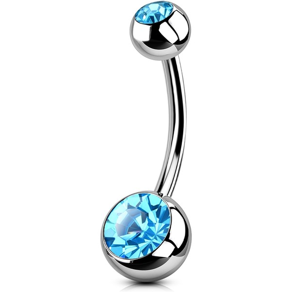 OUFER Body Piercing Externally Titanium Belly Bars 14G 10/12/14/16mm Extra