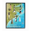 Stupell Industries Map of Lighthouses in North Carolina Coastal Design,