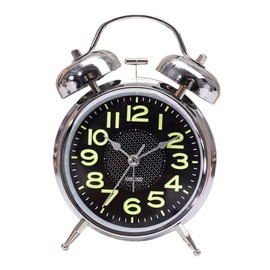 Bell Alarm Clock - Wind up Clock Luminous - Timer Vintage Silent 3 Inch for Kids Room Seniors Bedside Desk Sleepers Travel Bed Home