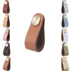 voleseni Leather Cabinet Knobs,4pcs Drawer Door Pulls Handles, Cupboard Cabinet