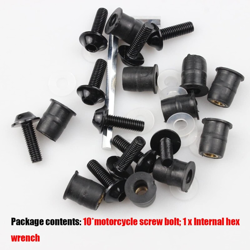 CGEAMDY Pack of 10 Windscreen Nuts, 5 mm Motorcycles Windscreen