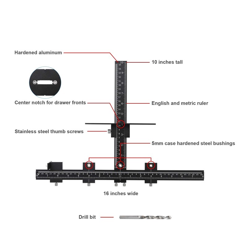 Lonfu Cabinet Hardware Jig for Handles, Adjustable Template with Convenient