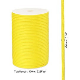 PATIKIL 328FT 550 Paracord, 7 Strand Parachutes Cord Spool 4mm Survival Strong Rope String for Camping Hiking Fishing, Yellow