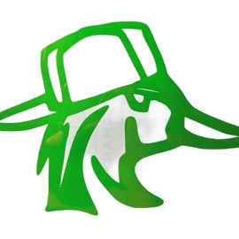 Wood Duck Wearing A Backwards Hat Decal (Multiple Sizes) - Color: Holographic Green, Size: 5x7