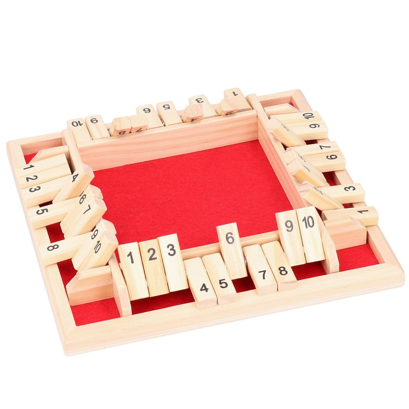 Wooden Number Board Dices Game Set Toy for 4 People