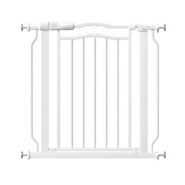 Baby Gate for Stairs 43 Inch, Pressure Mounted Dog Gate Indoor, Walk Thru Pet Gate for Cat Dog Child,Pet Gates for The House Doorway White 29.53"-43.30"