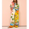 Women's Summer Print Two Piece Pajama Set Short Sleeve Outfits