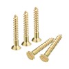 sourcing map Brass Wood Screws, 50Pcs M3 x 16mm Slotted