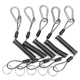 C-FUNN 5Pcs 26cm Steel Plier Coil Tether Lanyard Secure Grip Retracting Tool