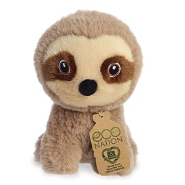 Aurora, 35081 Eco Nation Mini Sloth, 13 cm, Plush, Brown
