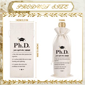 Wxiben PHD Graduation Gift Wine Bag Degree Doctorate Gifts for Women Men Phd School Graduation Party Decorations Favor Congratulations Gifts for Him Her Friend Doctorate Students Doctor Graduates