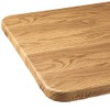 Wood Grain Vinyl Elasticized Banquet Table Cover, Soft Fleece Back,