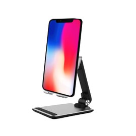 JBGold Cell Phone Stand, Fully Foldable, Adjustable Desktop Phone Holder (Silver)