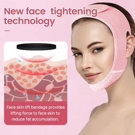PSPIKXEG Double Chin Eliminator Reducer,Chin Tightener,V Line Face Lifting Reusable Mask Tape for Women Face,Face Slimming Strap,Face Shaper Bandage (Black)
